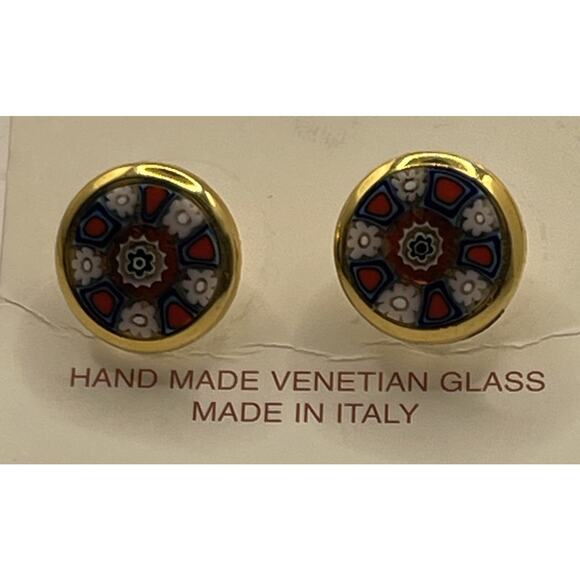 Venetian Murano Glass Millefiori Cufflinks For Men Italian Glass Cuff Links